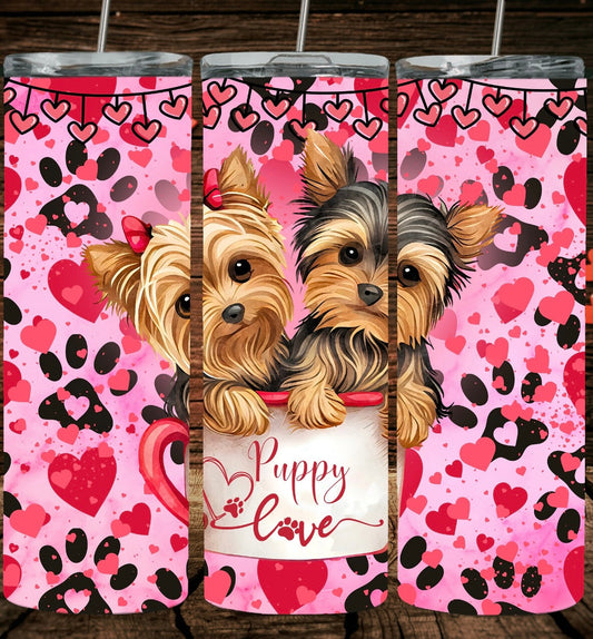 Puppy Love Hearts Tumbler