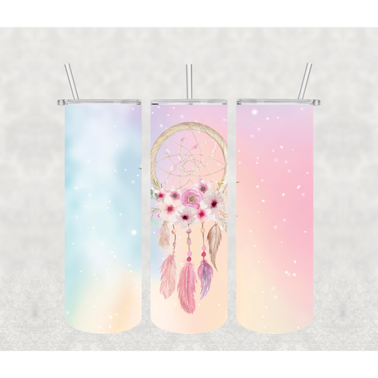 Pastel Flower Dream Catcher Tumbler