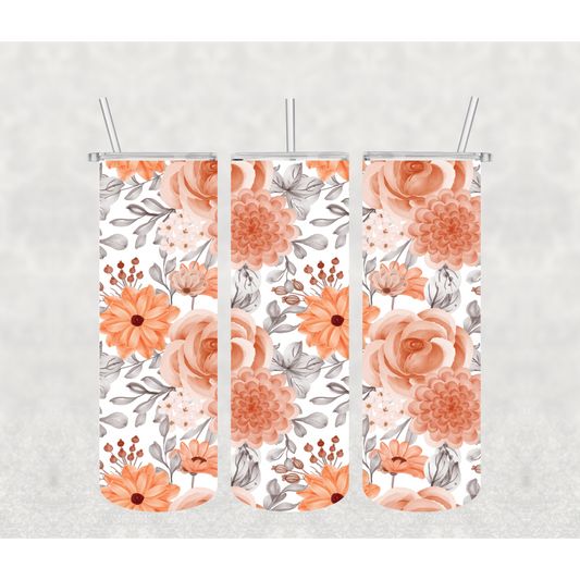 Peach Florals Tumbler