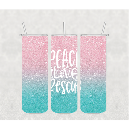 Peace Love Rescue Tumbler